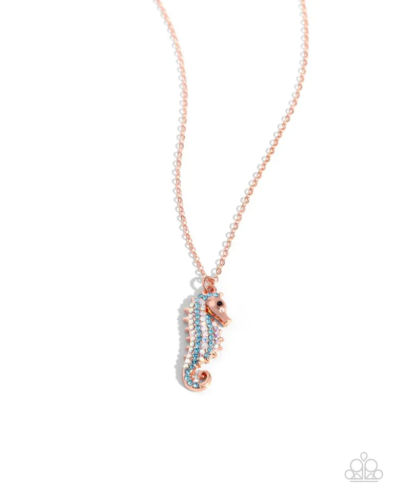 Paparazzi Necklace ~ Seahorse Sailor - Copper