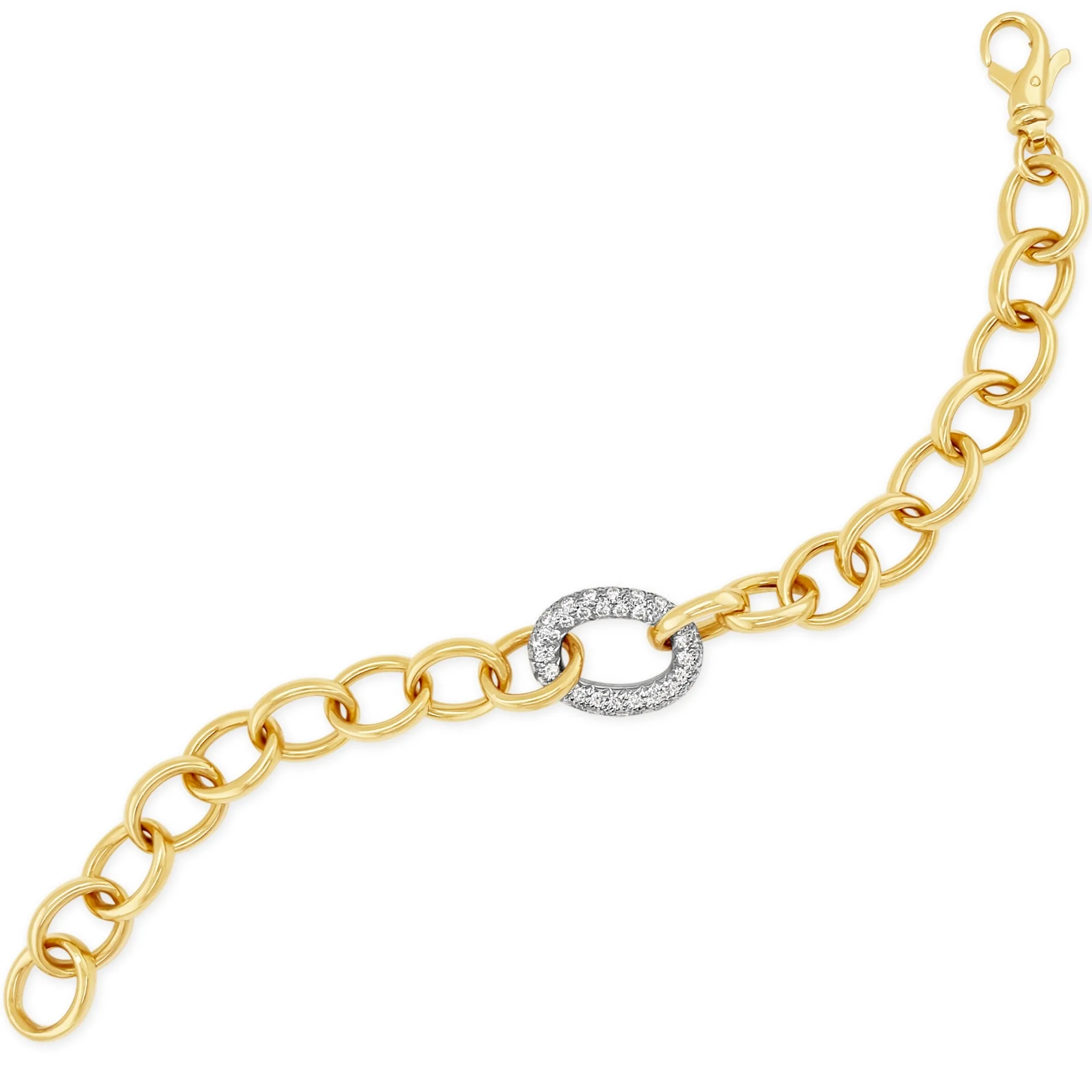 Pavé Diamond Oval Link Bracelet