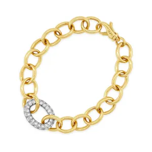 Pavé Diamond Oval Link Bracelet