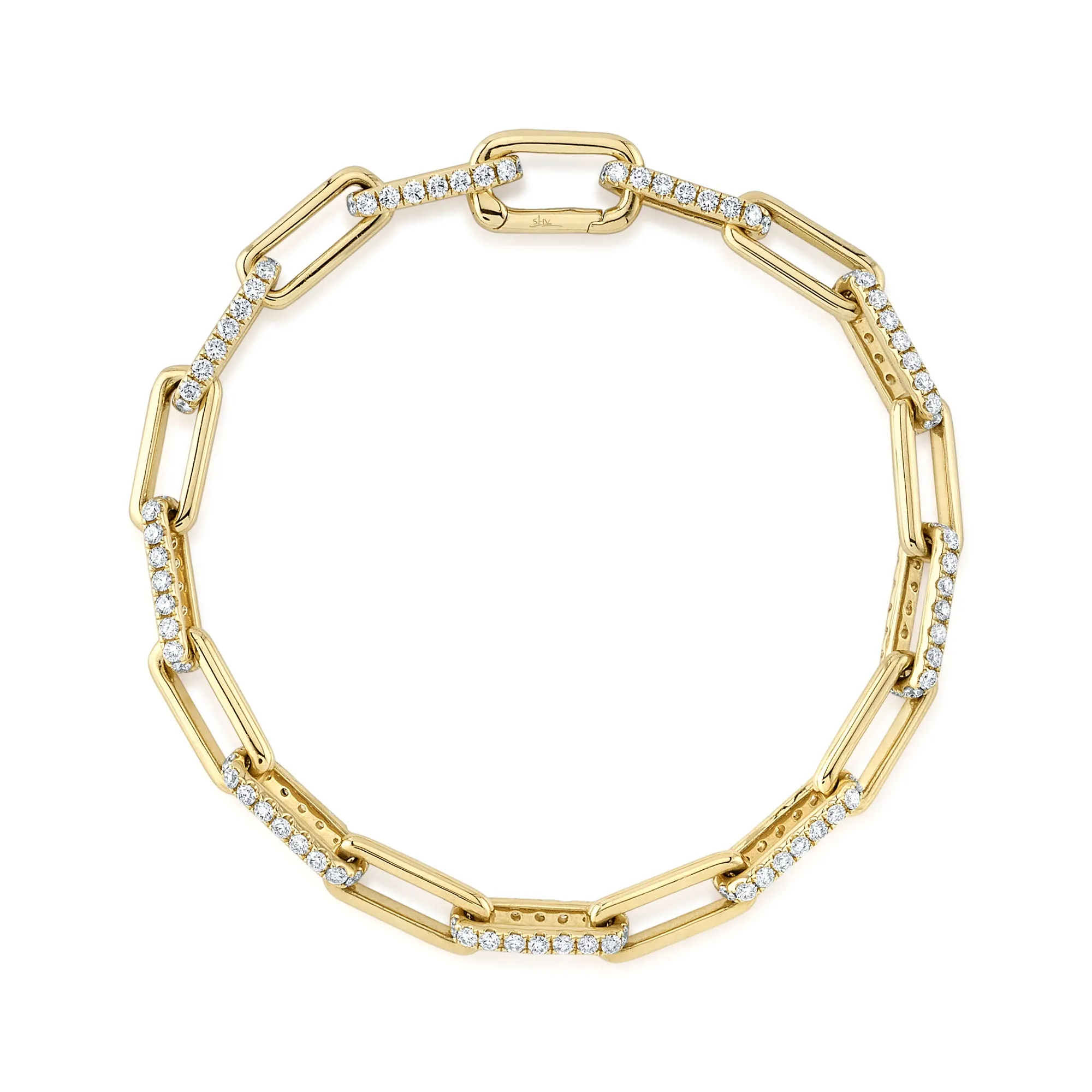 Pavé Diamond Paperclip Link Bracelet - 2.21 CTW