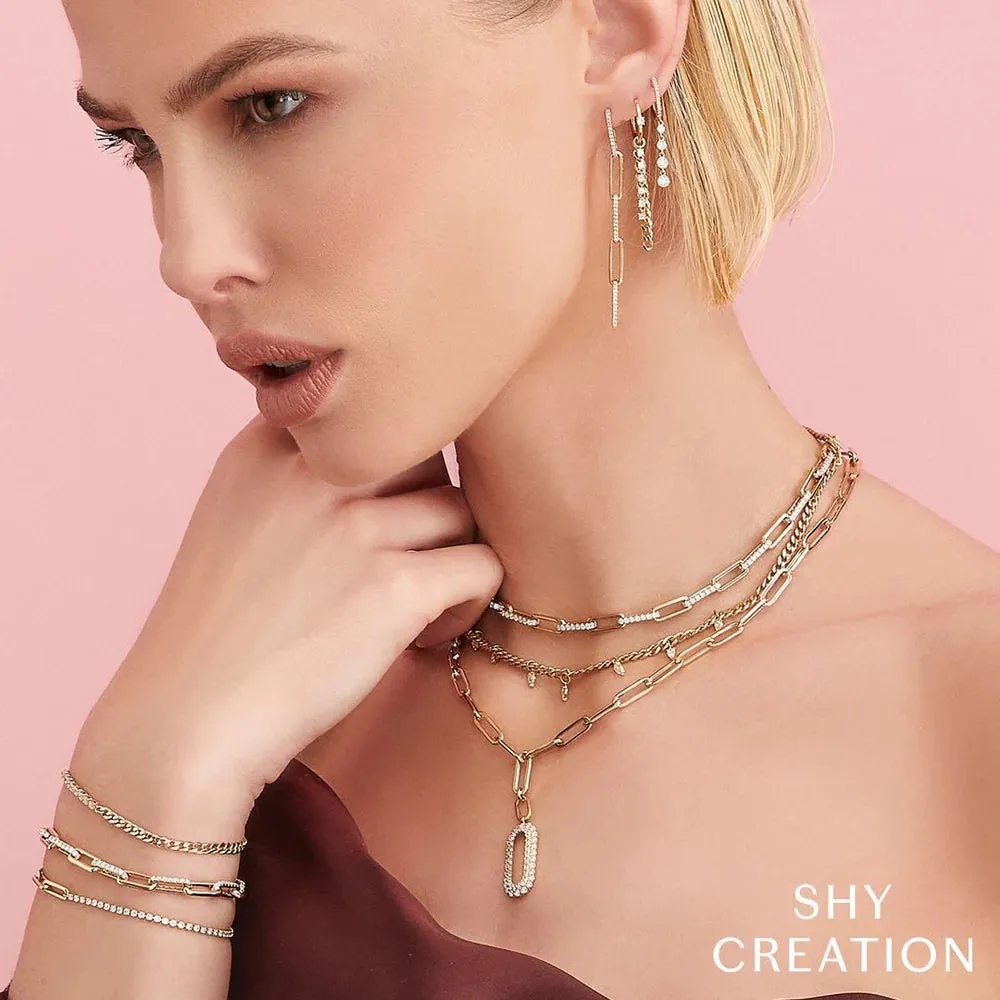 Pavé Diamond Paperclip Link Bracelet - 2.21 CTW