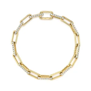 Pavé Diamond Paperclip Link Bracelet - 2.21 CTW