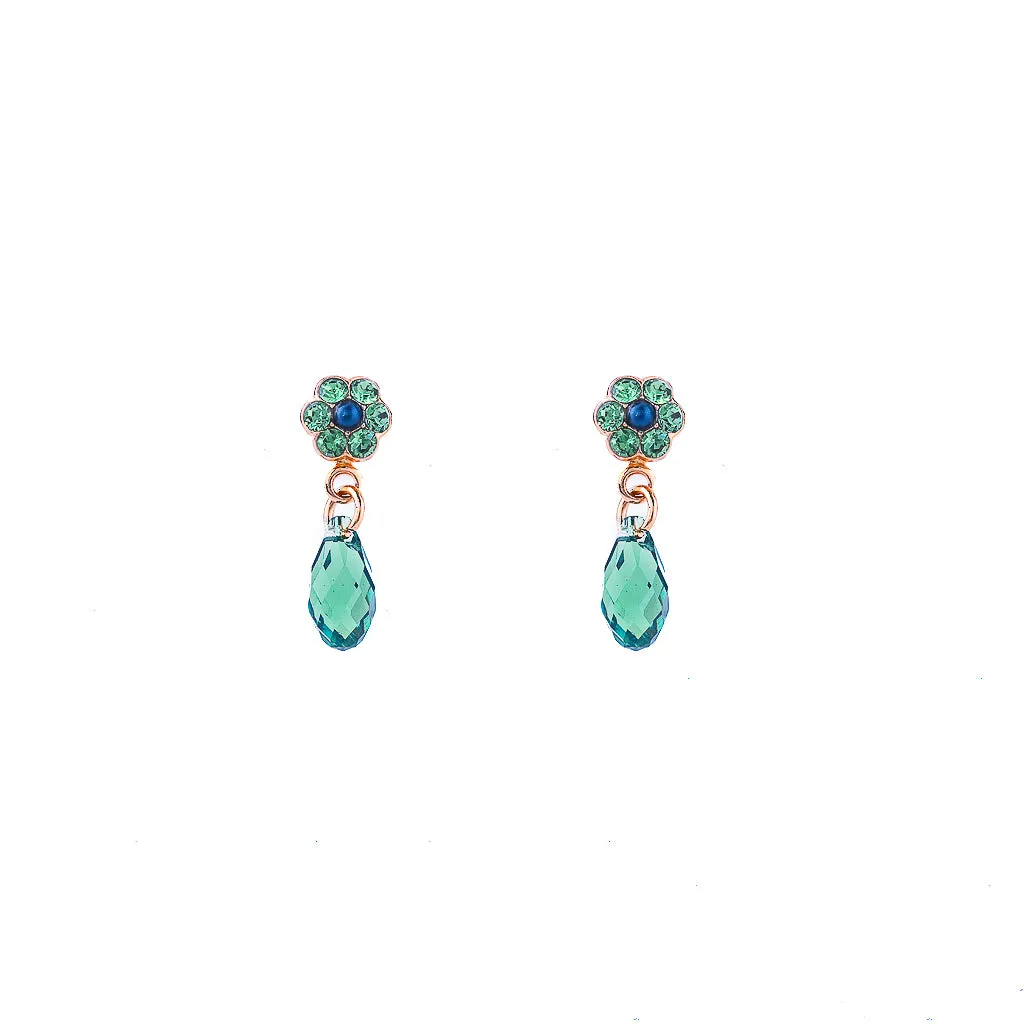 Petite Flower Post Earrings with Briolette in "Chamomile" *Preorder*