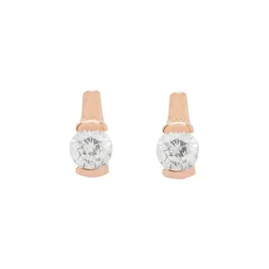 Rose Gold Circular Stalk Stud Earrings