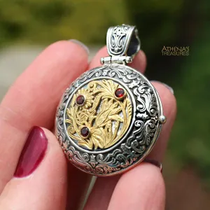 Ruby Wild Flower Locket