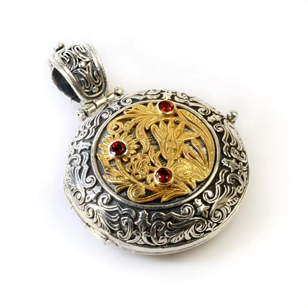 Ruby Wild Flower Locket