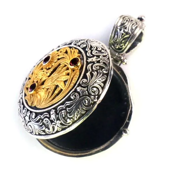 Ruby Wild Flower Locket