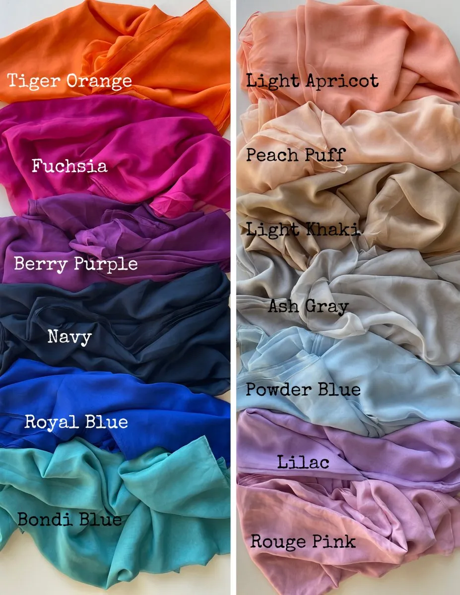 Sheer Maternity Drape Fabric| Peach Puff Lightweight Chiffon Tossing Scarf w/ Sewn Edge
