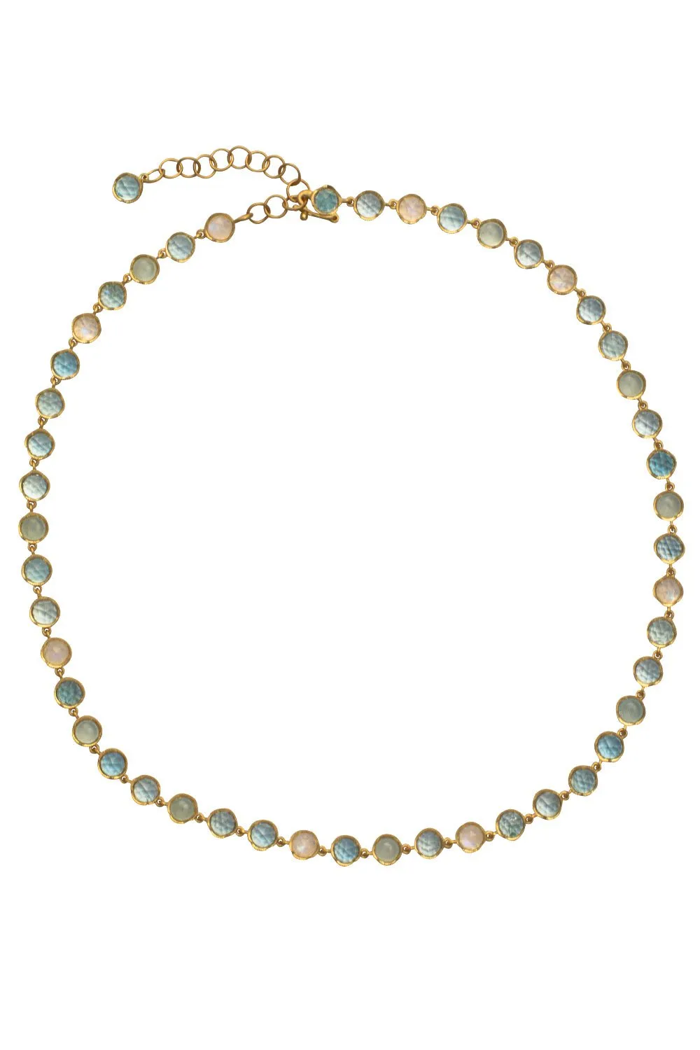 Small Classic Link Aquamarine Moonstone Necklace