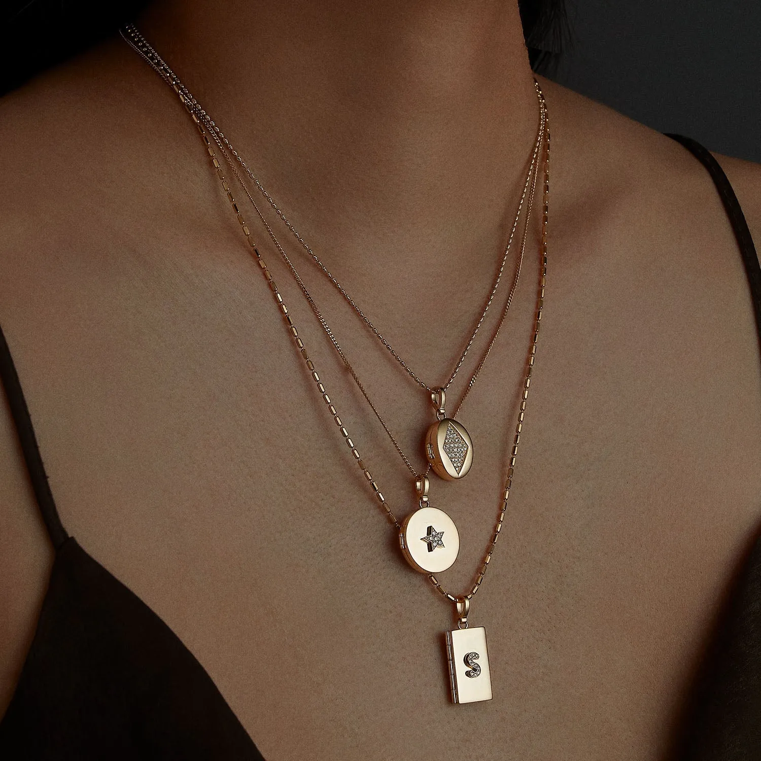 Star Diamond Locket Charm