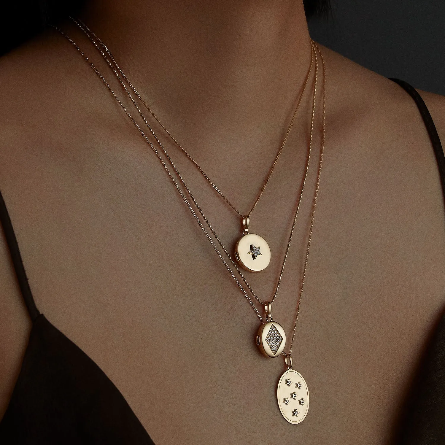 Star Diamond Locket Charm