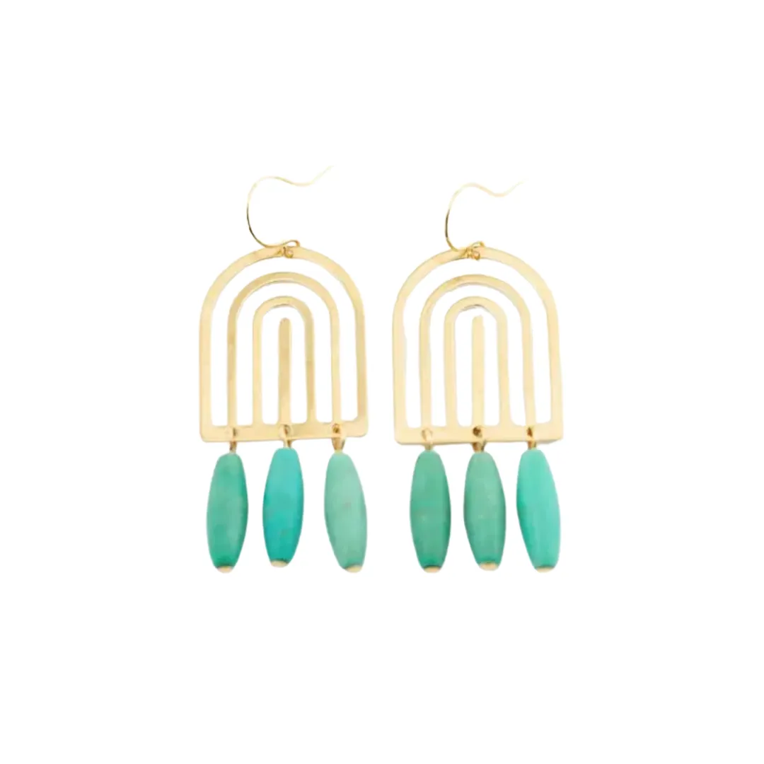 Turquoise Arch Earrings