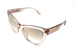 Versace 0VE4417U 53394E Transparent Pink Cateye Full Rim Sunglasses