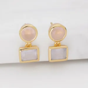 Zafino | Jess Earring - Rose Quartz/Orange Jade